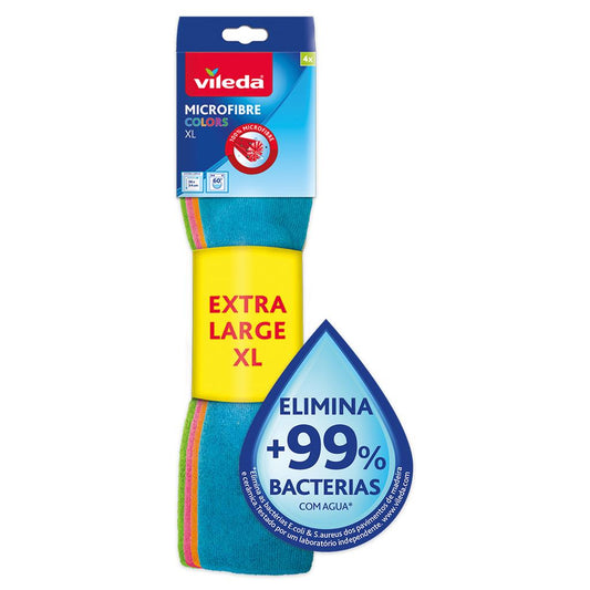 Vileda Colors XL Microfibre Cloths Pack of 4