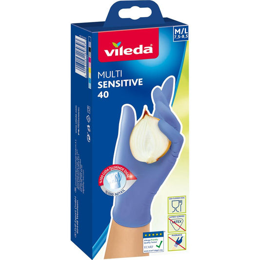 Vileda Multi Sensitive Disposable Gloves Medium Large Pack of 40