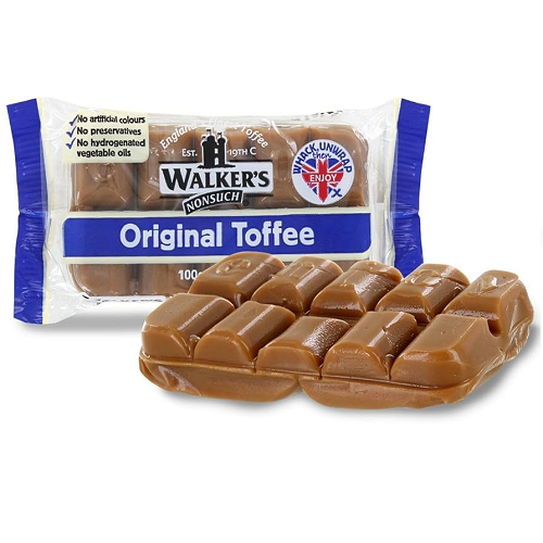 walkers plain toffee 100g classic british caramel toffee sweets traditional chewy sweet shop candy pack