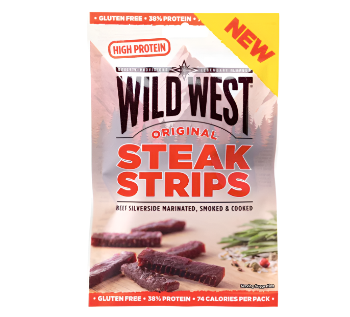 wild west steak strips original beef snack protein meat snack dried beef strips