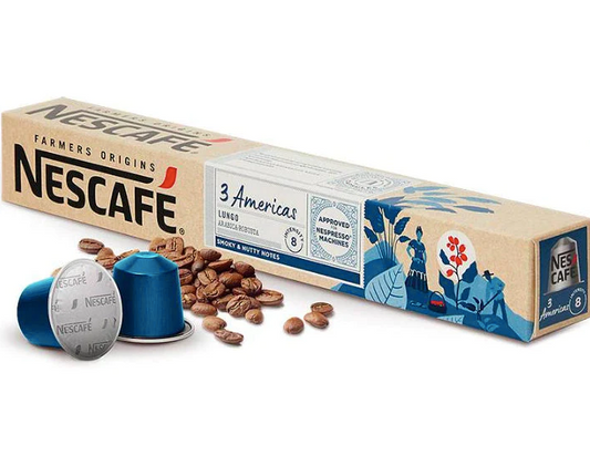 3 Americas lungo Nescafé, 10 aluminum Nespresso® capsules