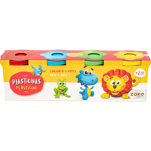 zoko play dough set 4 colour pots – creative kids toy under 5 euro – simple and fun toys and gifts for kids – festive season limited