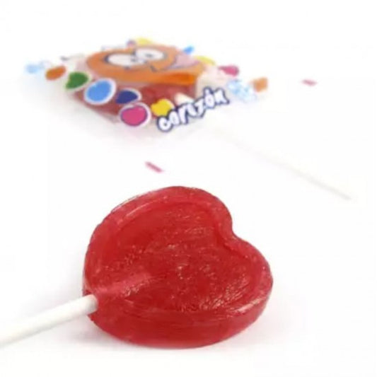 JL Lollipops Piruletas de Corazón de Fresa