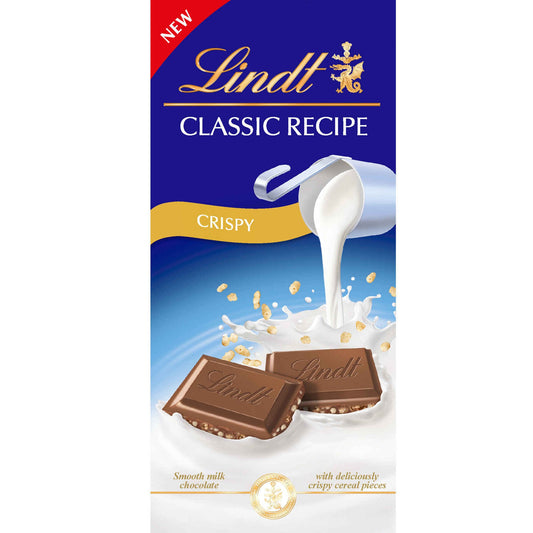 Tablete Crocante de Chocolate ao Leite Lindt 125 gramas