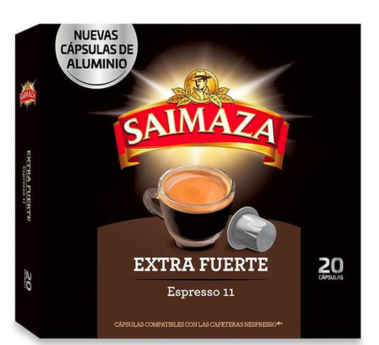 EXTRA FUERTE Saimaza 20 Cápsulas de aluminio SAIMAZA compatible Nespresso 