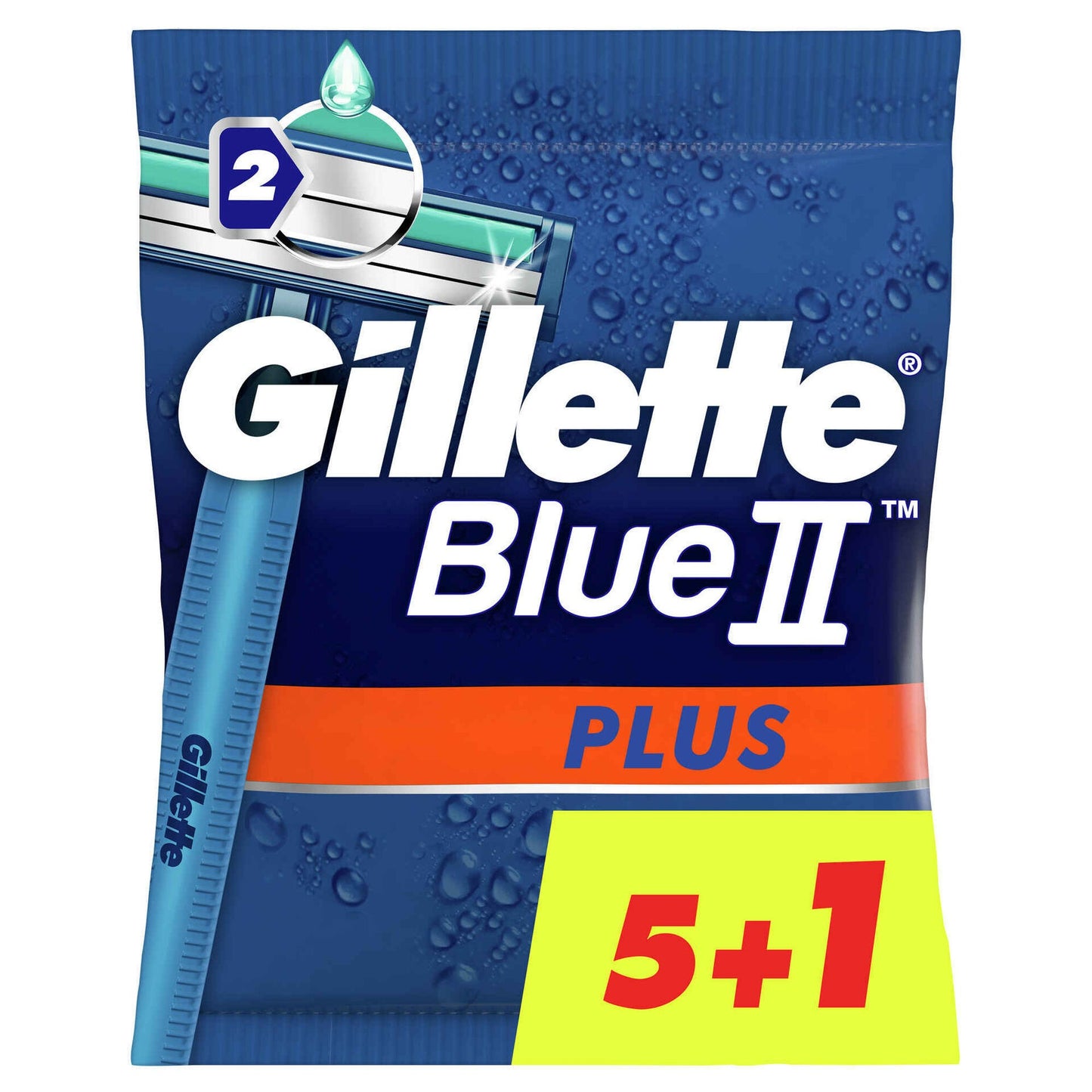 Lâminas Descartáveis ​​Fixas Blue II Plus Gillette 6 unidades