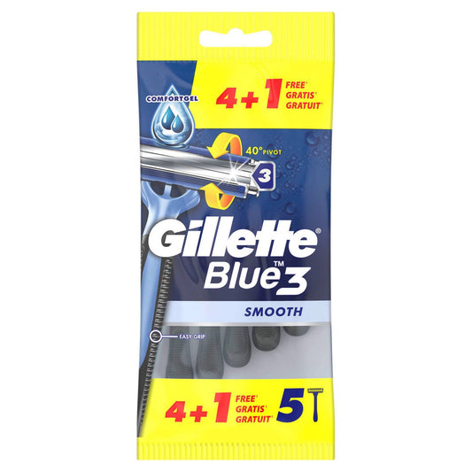 Maquinillas de Afeitar Desechables Azul 3 Lisas Gillette 5 unidades