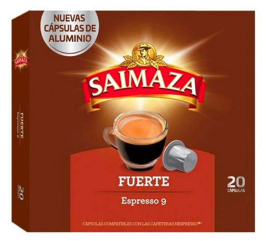 FUERTE Saimaza 20 Cápsulas de Aluminio SAIMAZA Compatible Nespresso 