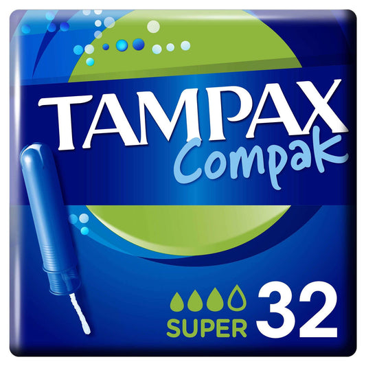 Tampão com Aplicador Compak Super Tampax 32 unidades