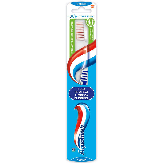Escova de dentes de limpeza média flexível Aquafresh