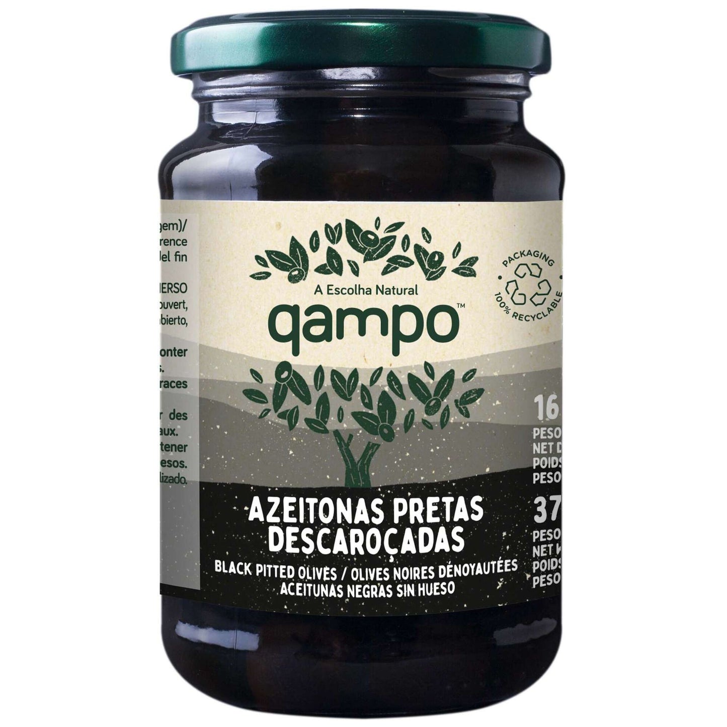 Aceituna negra deshuesada oxidada Qampo 160g