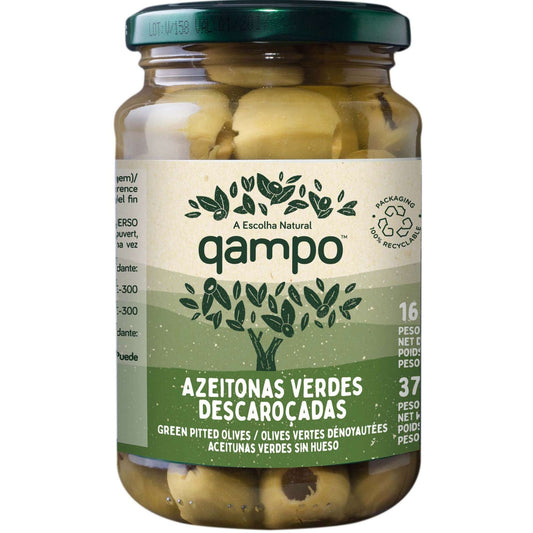 Pitted Green Olives Qampo 160g