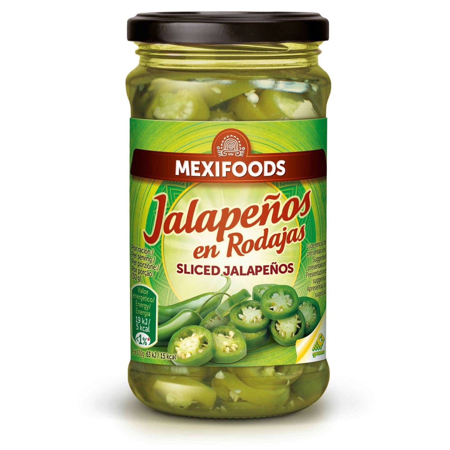 Chiles jalapeños en rodajas Mexifoods 225g