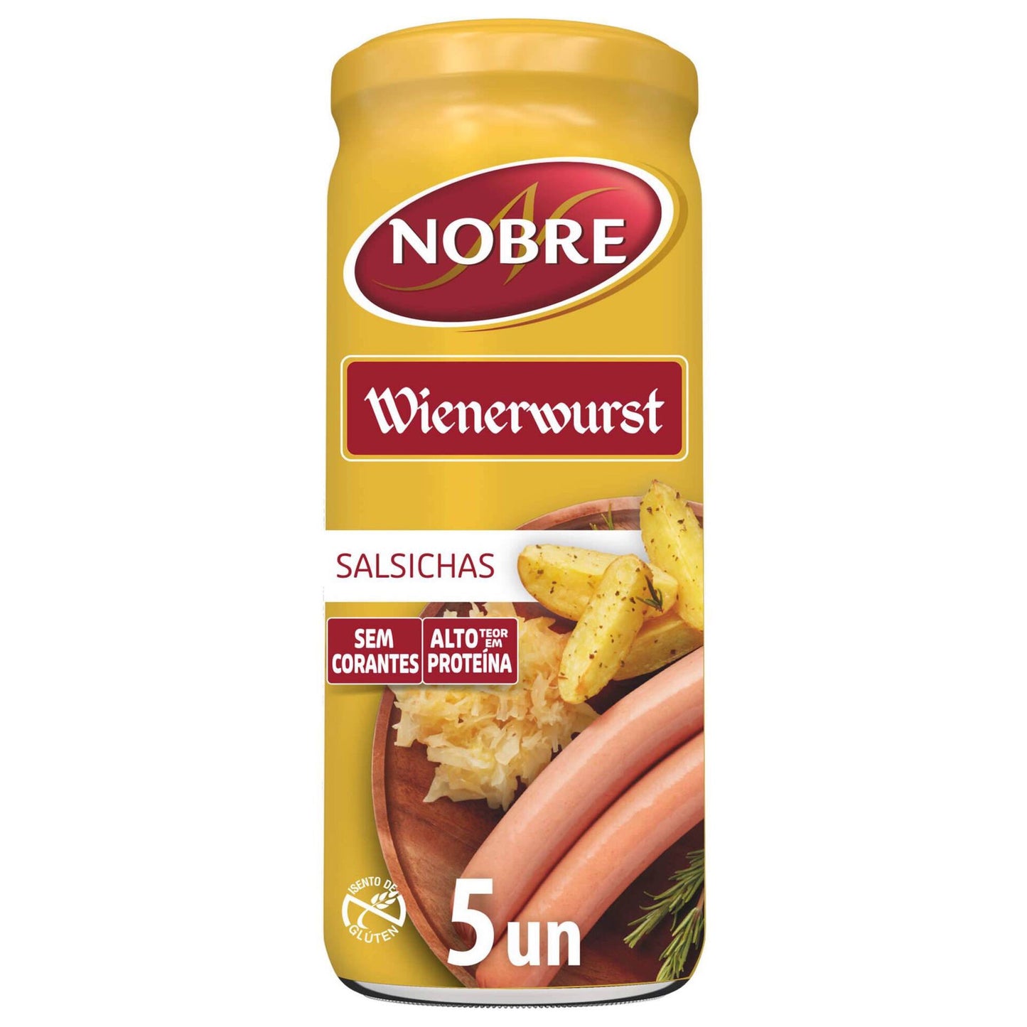 Salsichas Wienerwurst Garrafa 5 unidades Noble 440g