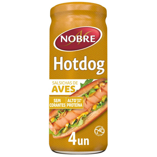 Hot Dog Salchichas Aves Botella 4 unidades Sin Gluten 707g