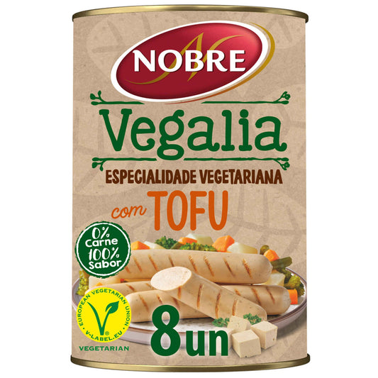 Tofu Especializado Vegano Lata 8 unidades Sem Glúten Noble Vegalia