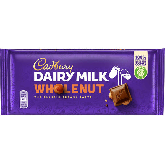 Cadbury Dairy Milk Chocolate con Leche y Avellanas 120g