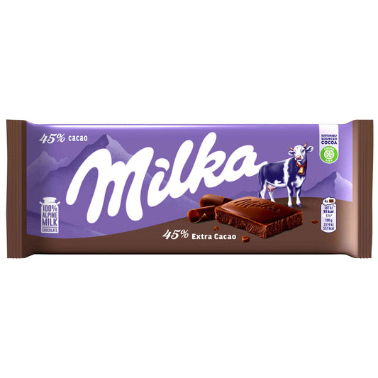 Tablete Extra Cacau Chocolate Milka 100 gramas