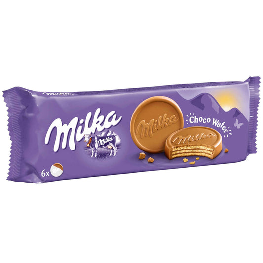 Biscoitos Wafer de Chocolate ao Leite Milka 180 gr (6 unidades)