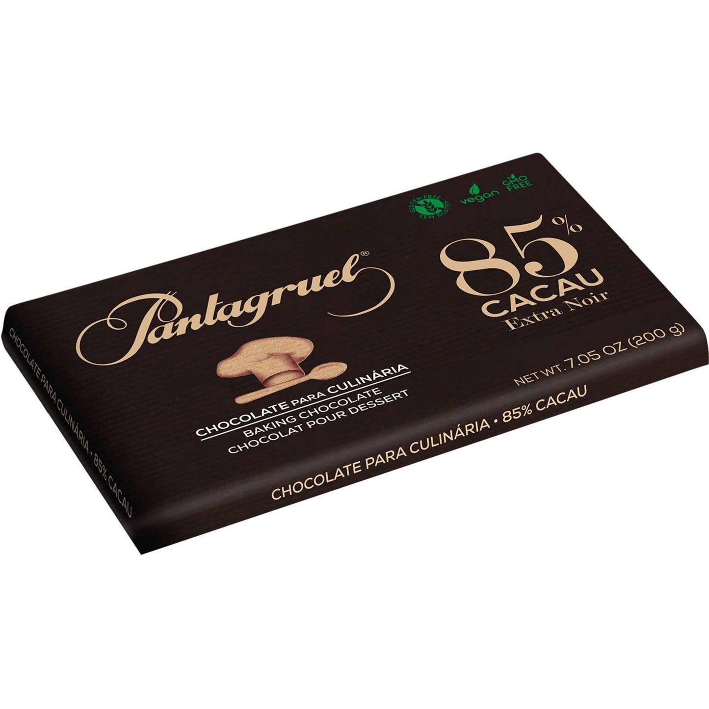 Tablete de chocolate culinário 85% sem glúten Pantagruel emb. 200 gramas