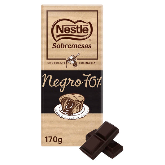 Tablete de Chocolate Culinário 70% Sem Glúten Nestlé Sobremesas emb. 170 gr