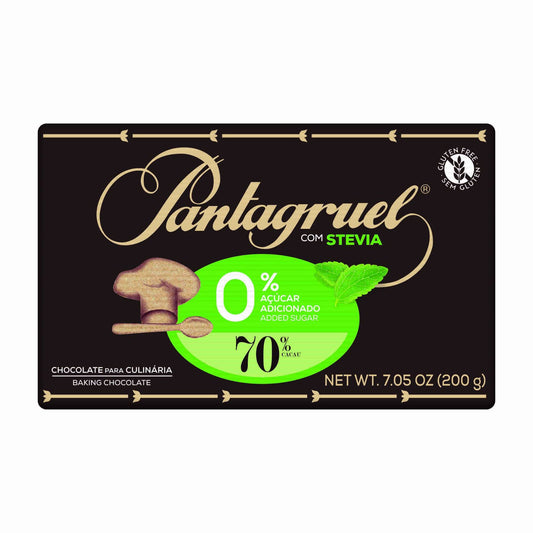 Tableta Culinaria de Chocolate con Stevia Pantagruel emb. 200 gramos