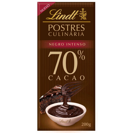 Tableta de Chocolate Culinario 70% Lindt emb. 200 gramos