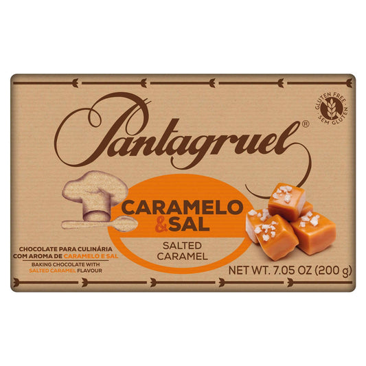 Tableta culinaria de chocolate con caramelo y sal sin gluten Pantagruel emb. 200 gramos