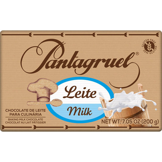 Tableta culinaria de chocolate con leche sin gluten Pantagruel emb. 200 gramos