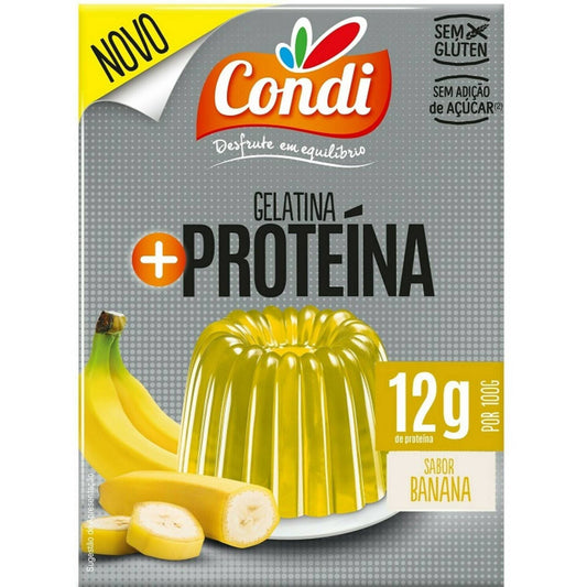 Gelatina proteica de banana pronta Condição emb. 80 gramas
