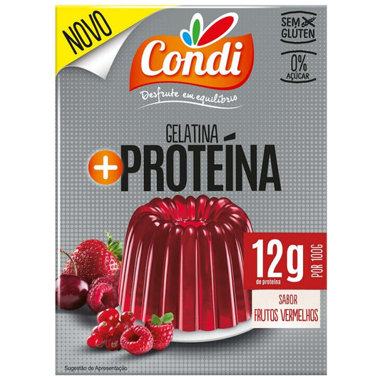 Gelatina en polvo de frutos rojos con proteínas, 80 g