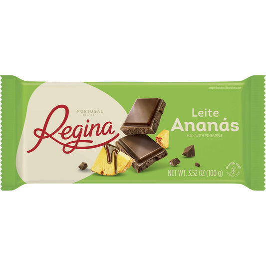 Tablete de Chocolate ao Leite com Abacaxi Regina emb. 100 gr