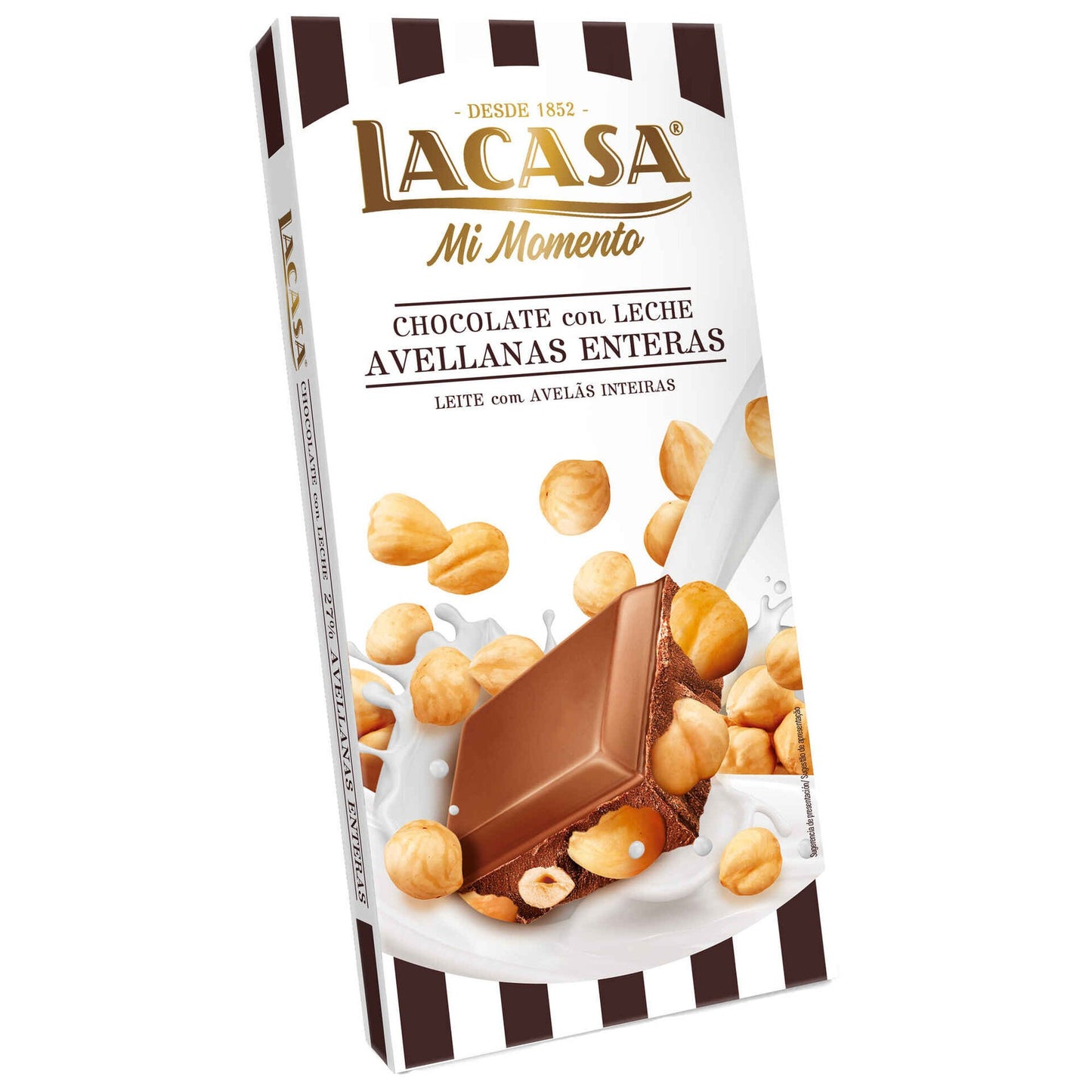 Tablete de Chocolate ao Leite com Avelãs Inteiras Lacasa Mi Momento 100g