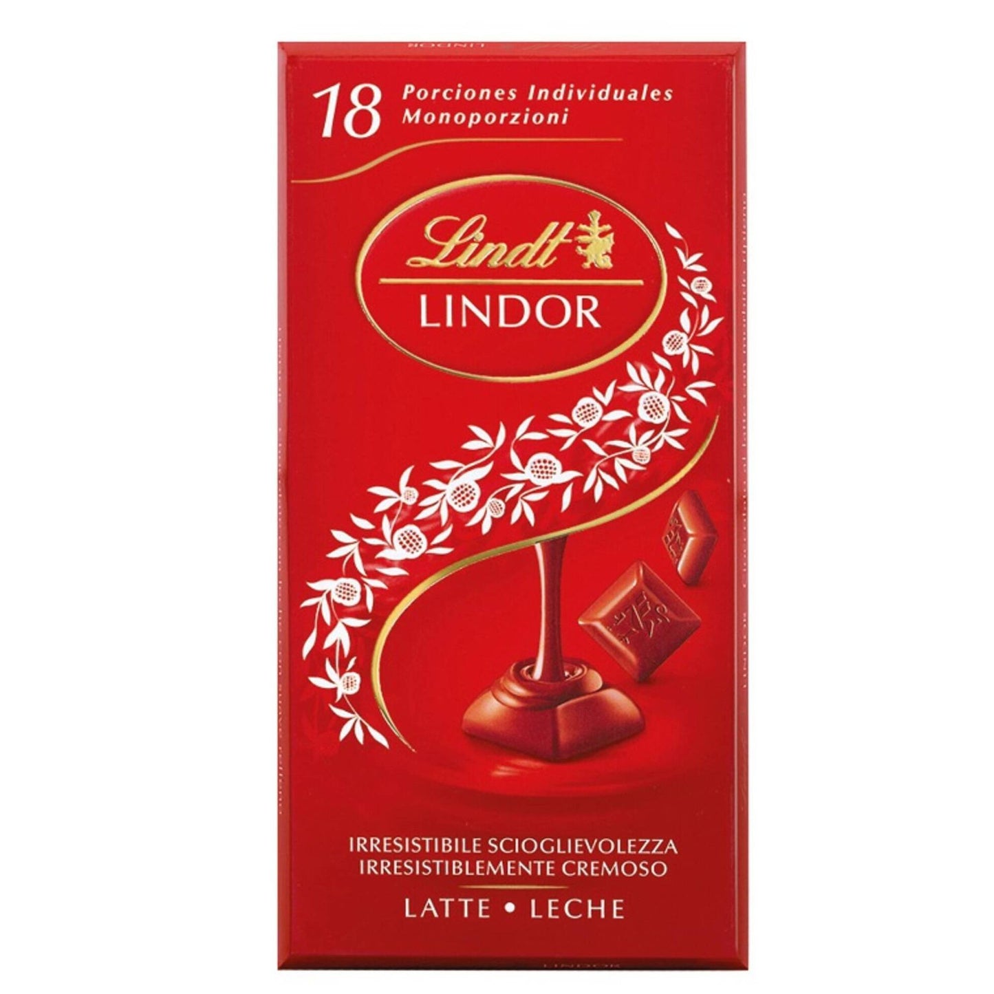 Tablete de Chocolate ao Leite Lindor Porções Individuais Lindt 100g