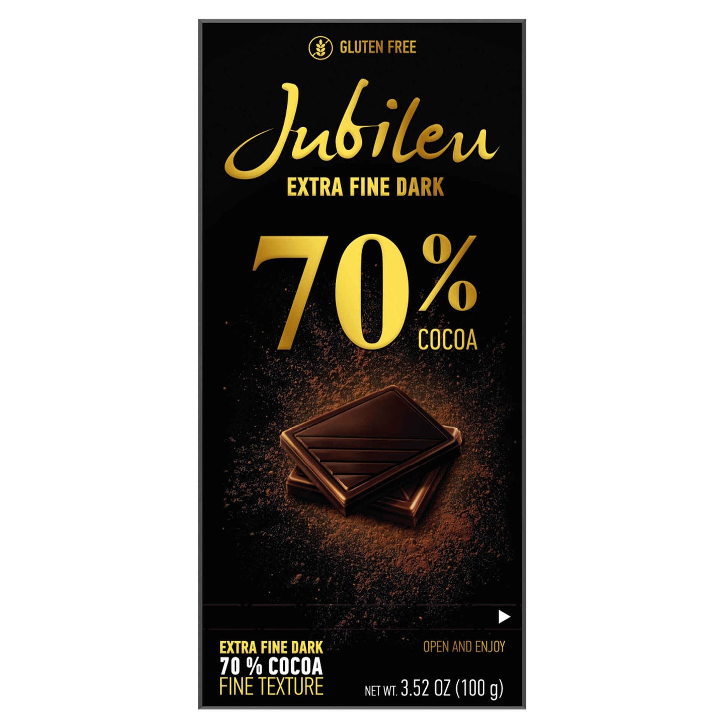 Barra de Chocolate Extra Negro 70% Cacao Jubilee emb. 100 gramos