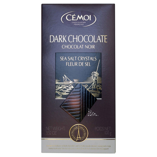 Dark Chocolate Tablet with Sea Salt Crystals CÉMOI 100g