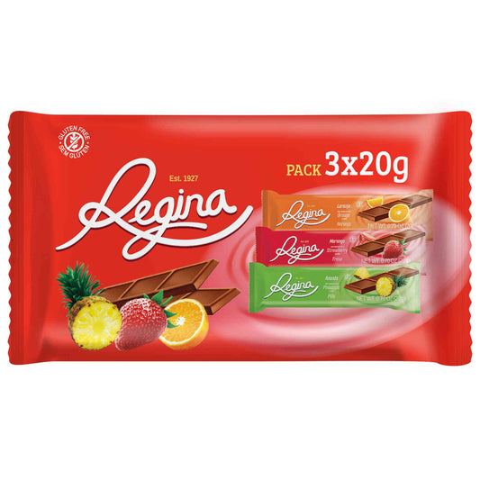 Tablete de Chocolate com Sabor Frutas Regina emb. 3x20 gr