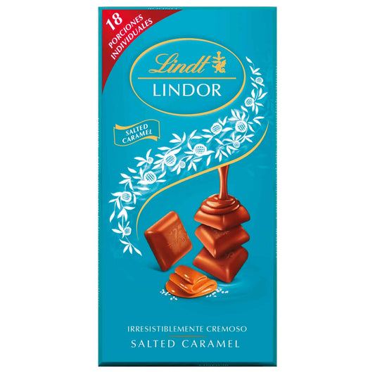 Lindor Salted Caramel Chocolate Tablet Individual Portions Lindt 100g