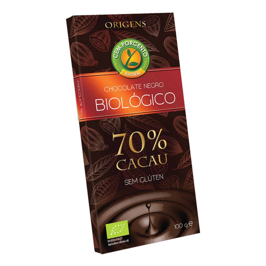 Cocoa Dark Chocolate Tablet Cem Porcento 100g Gluten-Free 70%