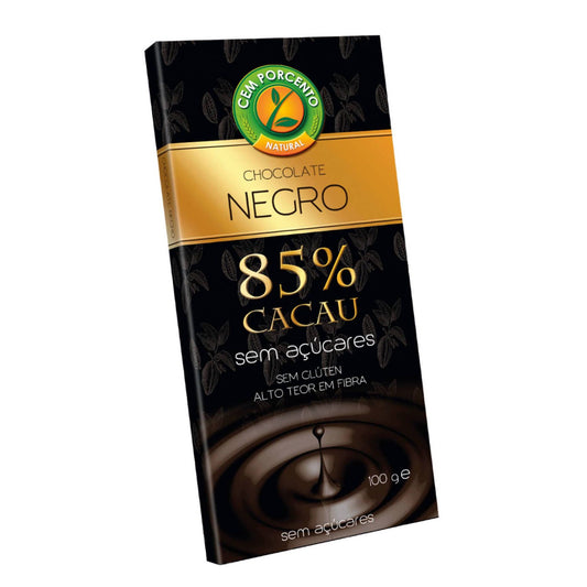 Cocoa Dark Chocolate Tablet Cem Porcento 100g Gluten-Free 85%