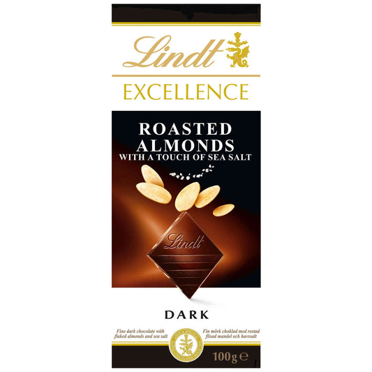 Dark Chocolate Roasted Almond Lindt Excellence 100g