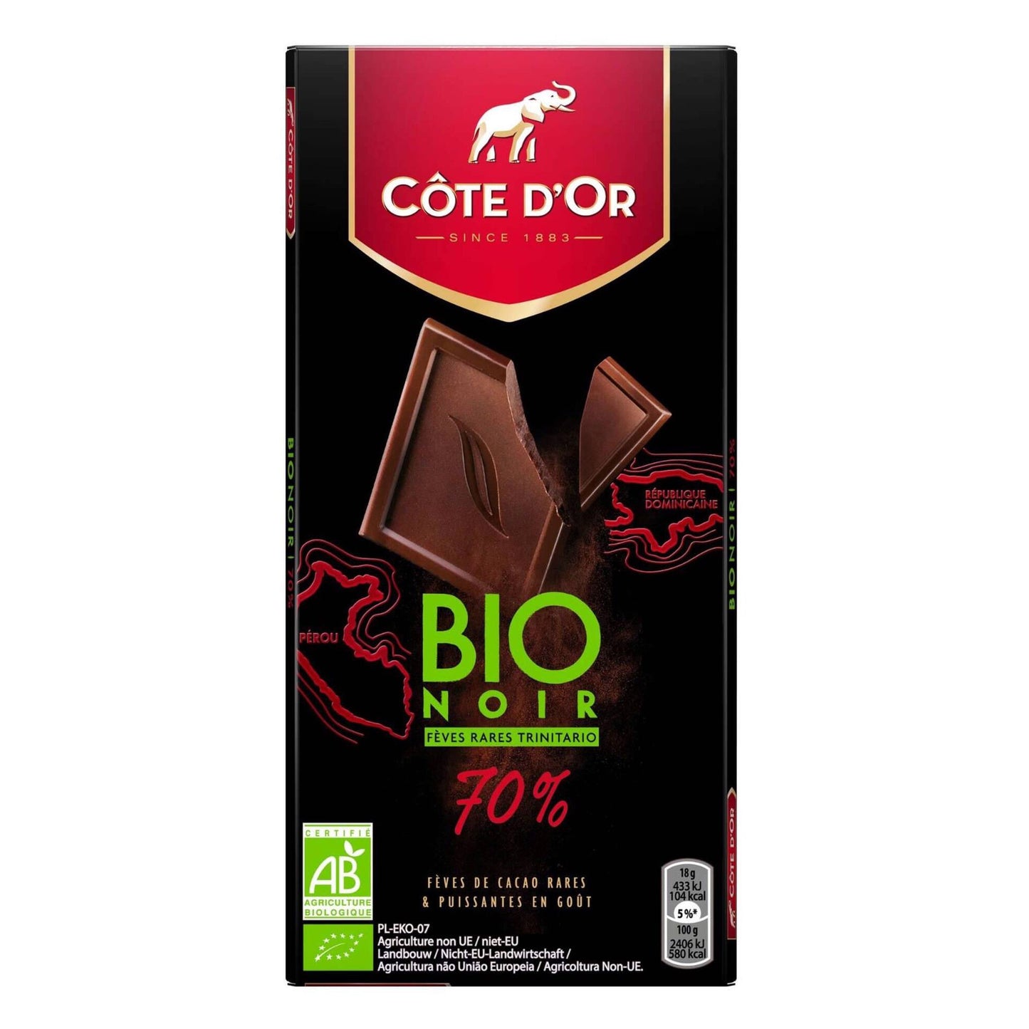 Dark Chocolate Tablet 70% Cocoa Côte D'Or 90g