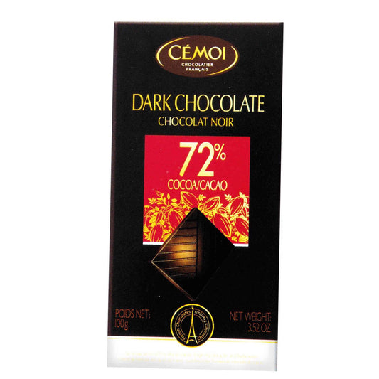 Tableta de Chocolate Negro 72% Cacao Cemoi 100 gramos