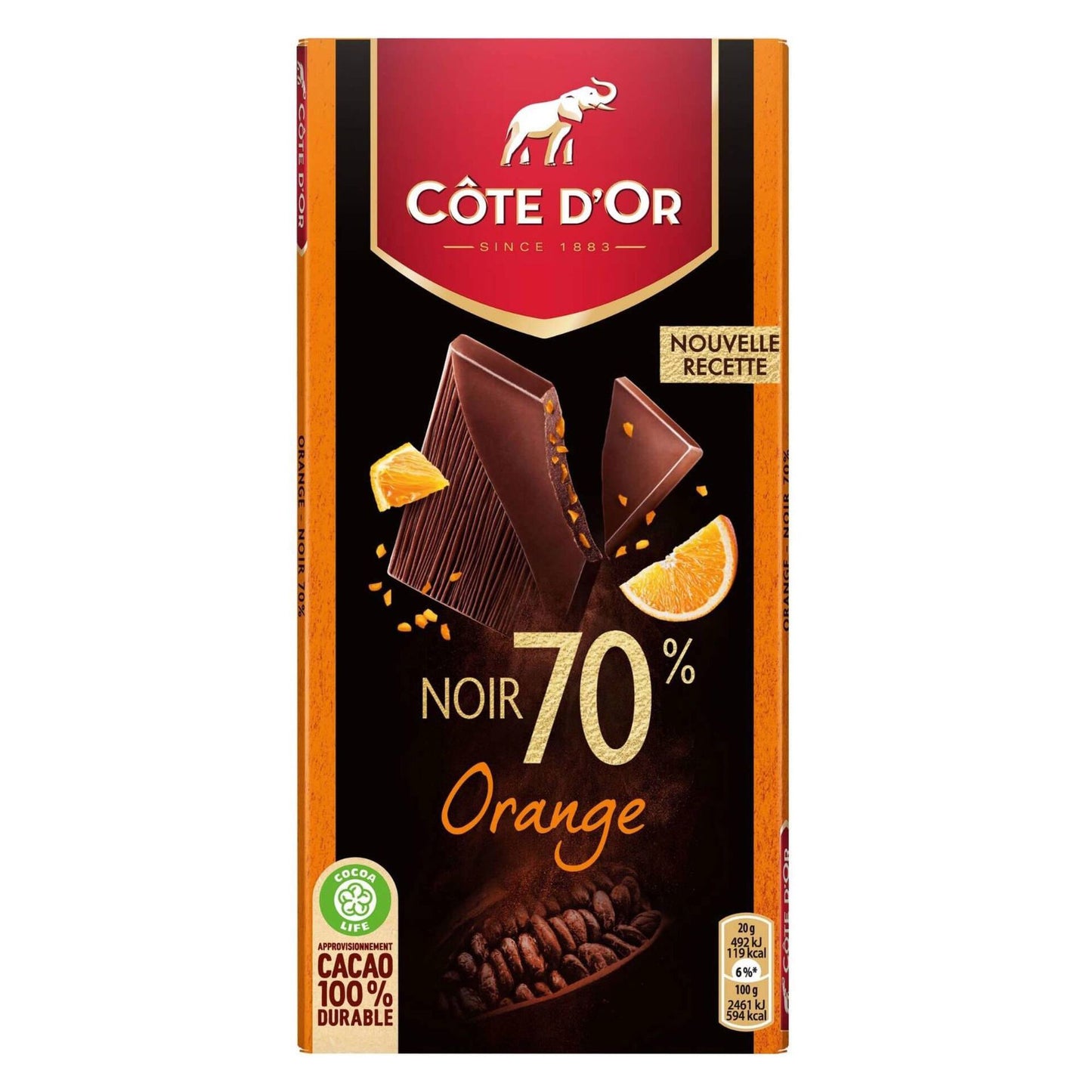 Tablete de Chocolate Amargo com Laranja Côte D'Or 100 gr