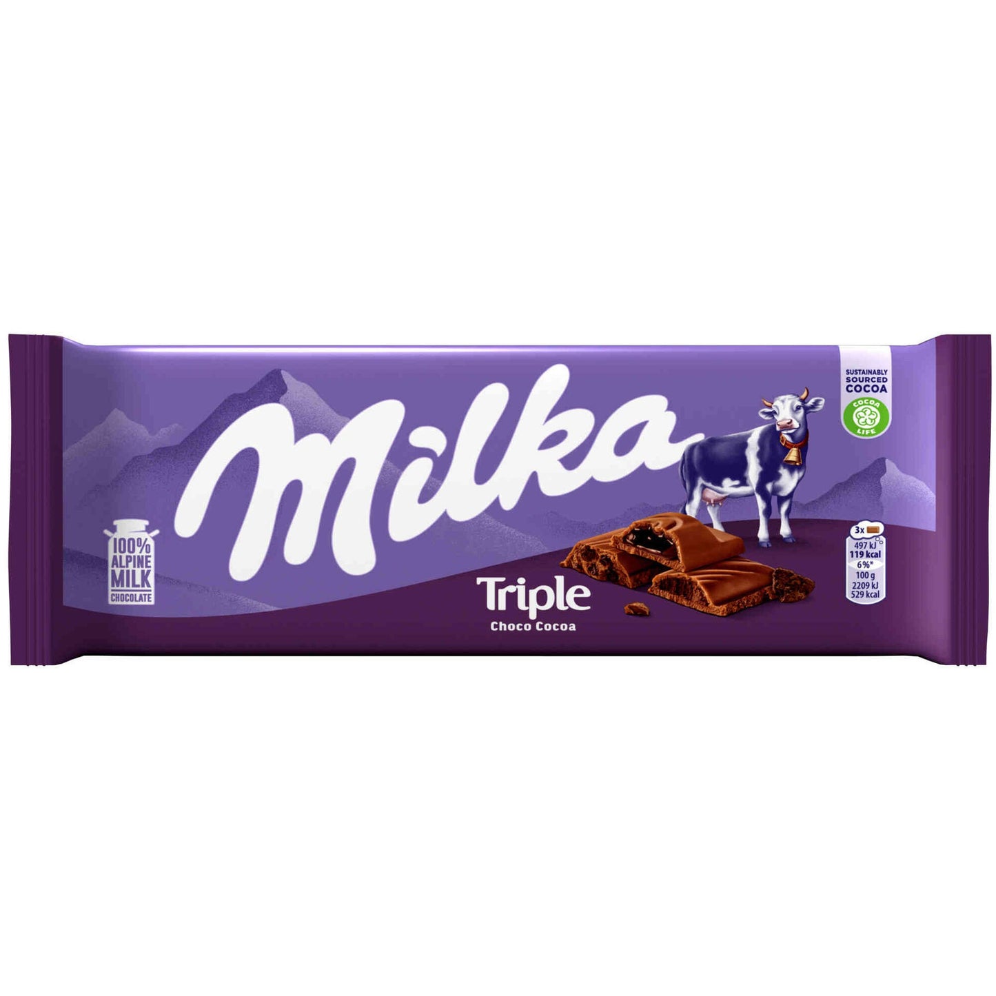 Barra Tripla de Chocolate Milka 90 gr