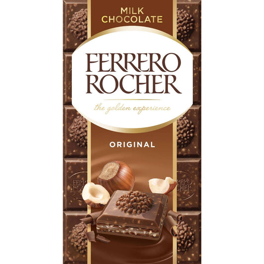 Chocolate and Hazelnut Tablet Ferrero Rocher 90 grams