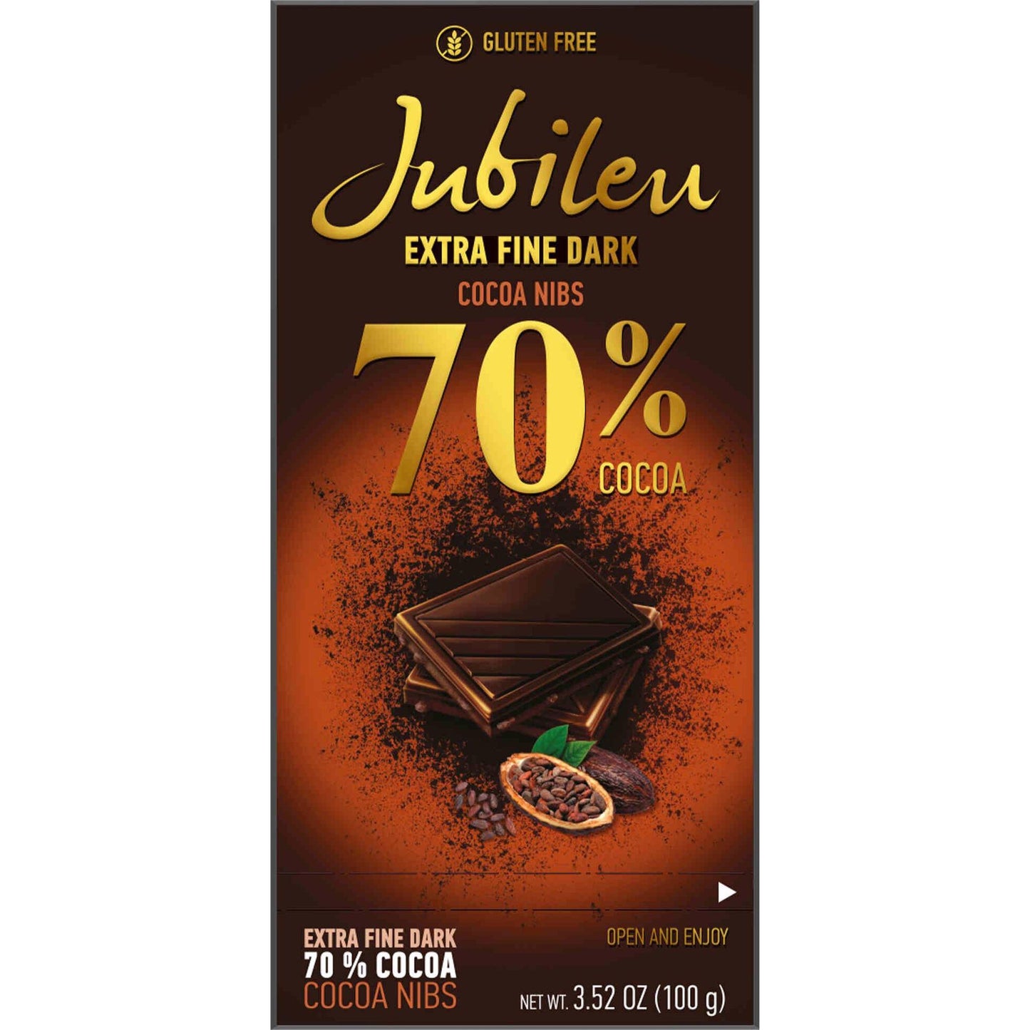 Tablete Extra Fina de Chocolate Amargo 70% Cacau Jubileu 100g