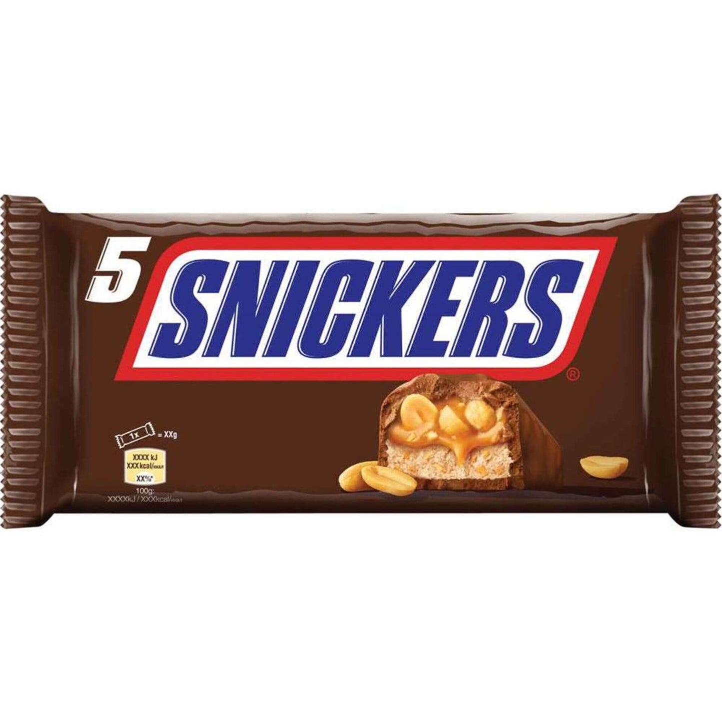 Snack de Chocolate com Amendoim e Snickers de Caramelo 5 x 50 gr