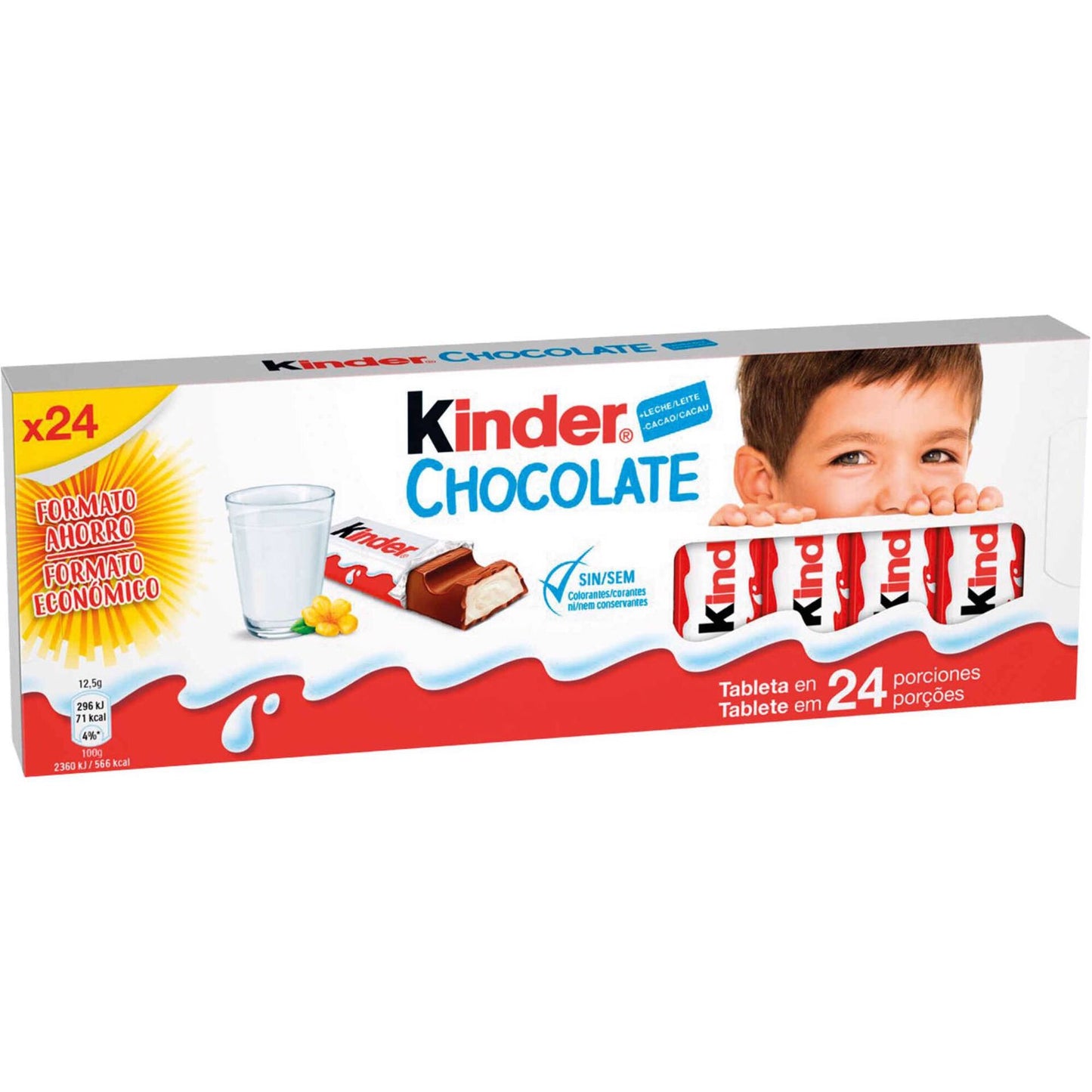 Lanche de Chocolate ao Leite Kinder 24 x 12,5 gr