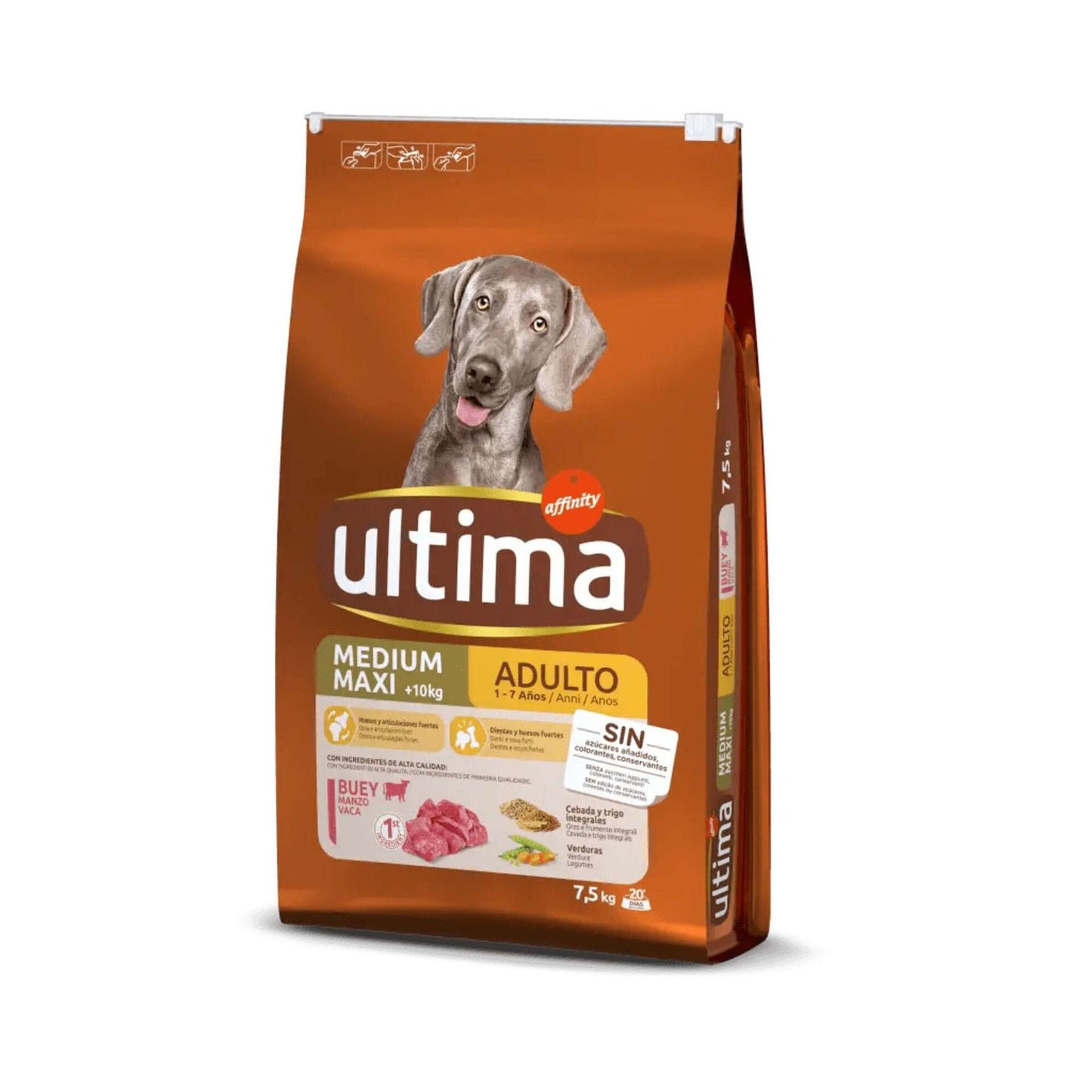 Alimento para Perros Adultos Medianos y Maxi Carne y Arroz Affinity Ultimate 7,5kg